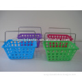 Plastic rect. storage basket with metal handle TG81597S